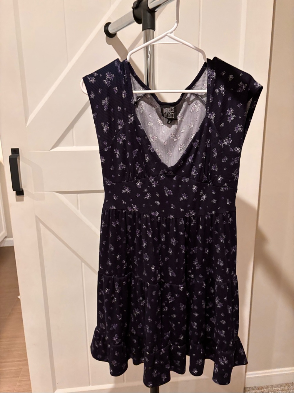 Derek Heart Navy and Light Purple Floral Dress